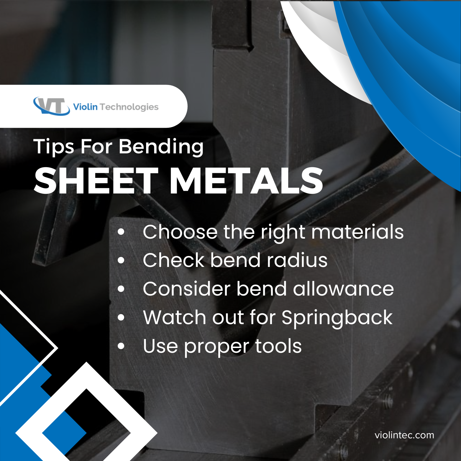 Tips for bending sheet metals